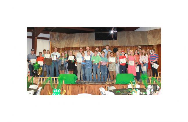 Honorees pose after being recognized at August 10’s Bandera County 4-H awards banquet, which honored members for their accomplishments throughout the last year. Courtesy Photo