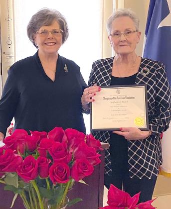 Chapter Regent Lynn Chambers with 50-year-member Alice Price. Courtesy Photo