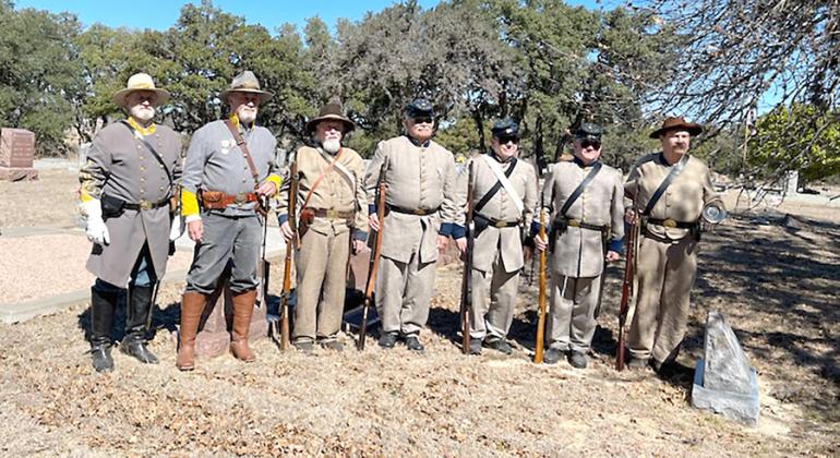 An honorary musket squad was present for three graveside dedication ceremonies in Medina for three Confederate veterans who received the Southern Cross of Honor Photo Courtesy