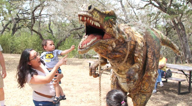 A little boy and his mom brave Olivia the dinosaur last Saturday during the Bandera Natural History Museum’s Easter egg hunt that featured dinosaur eggs as big as a watermelon. More pictures from the event are featured on the Bulletin’s Facebook page.