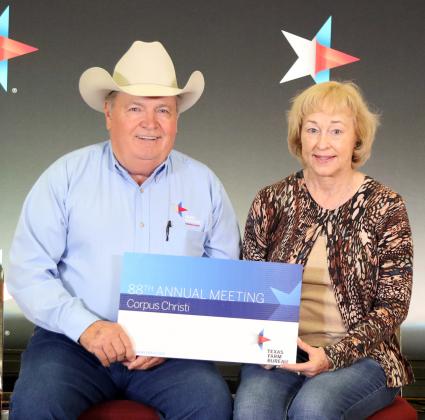 Bandera County Farm Bureau President Booker Young and his wife, Connie, strike a pose during the 88th Texas Farm Bureau (TFB) Annual Meeting earlier this month. COURTESY PHOTO