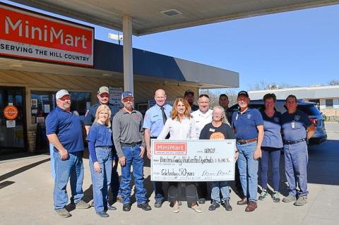 Mini Mart donates $16,000 dollars to the volunteer fire departments of Bandera County following a months-long donation drive benefitting multiple county VFDs. BULLETIN PHOTO/ Tracy Thayer