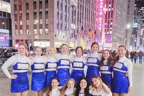 The Bandera High School Star Steppers pose in New York before performing in the Macy's Thanksgiving Day Parade in New York City. Courtesy Photo  