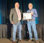 Tim Landes, BEC Safety and Loss Control Coordinator, receives the award from Texas Electric Cooperatives in recognition of BEC’s 3,452 day without a lost-time accident by the end of 2021. Courtesy Photo