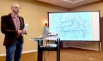 Matt Lewis from Simple City Design shows a map of proposed zoning for Bandera. BULLETIN PHOTO/Cari Golyzniak